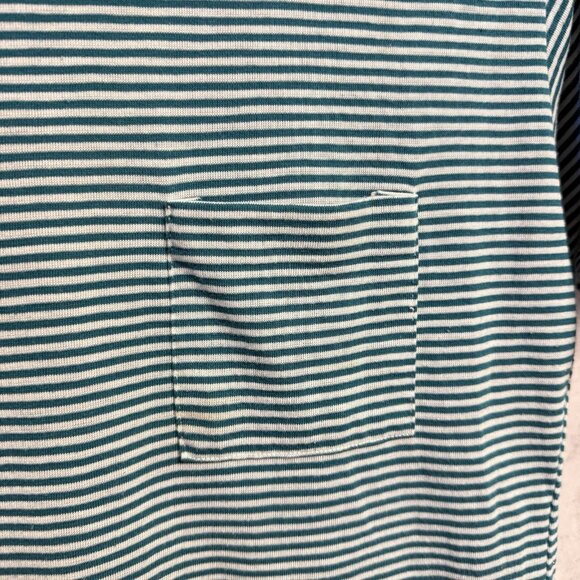 Vintage Striped Pocket Tee T Shirt Adult Medium 18x25.5 Ellmar 80s 90s USA - Picture 3 of 8